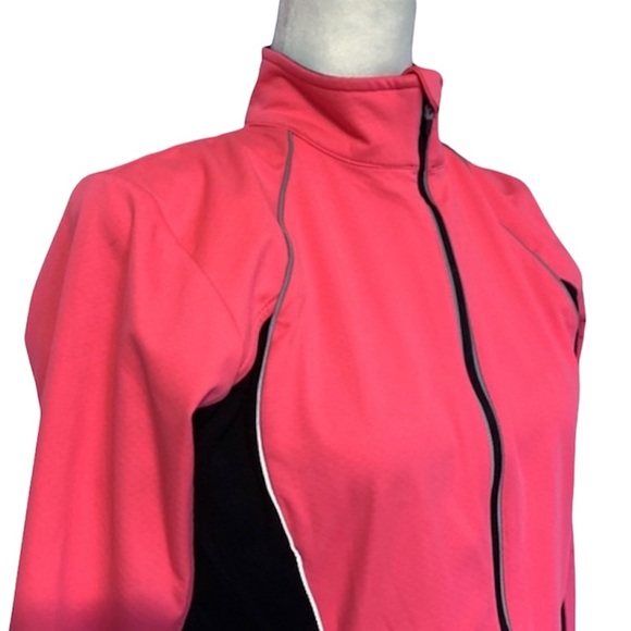 REEBOK Fitted Pink & Black Soft Shell Jacket - Picture 7 of 11